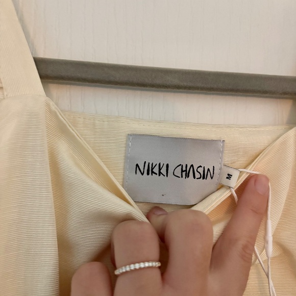 Nikki Chasin Ivory Moire Felix Dress NWT - Picture 5 of 6